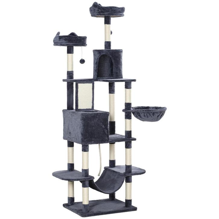 TRUUSK Krabpaal 206 cm - Kattentoren met Hol - 2 Speelballen, Dieren en Toebehoren, Katten-accessoires, Nieuw, Verzenden