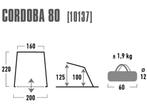 High Peak Cordoba 80 - Beach Shelter - Aluminium/Donkergrijs, Huis en Inrichting, Verzenden, Zo goed als nieuw