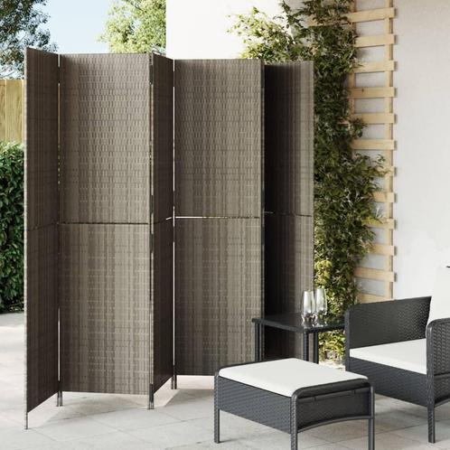 vidaXL Kamerscherm 6 panelen poly rattan grijs, Huis en Inrichting, Woonaccessoires | Kamerschermen, Nieuw, Verzenden