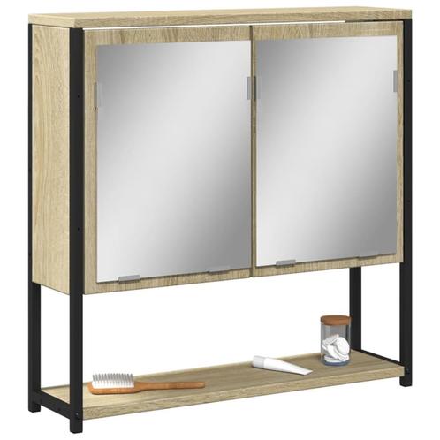 vidaXL Badkamerspiegelkast 60x16x60 cm bewerkt hout sonoma, Huis en Inrichting, Tafels | Kaptafels, Nieuw, Verzenden