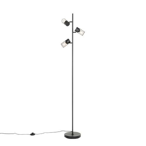 Industriële vloerlamp zwart 3-lichts - Jim, Huis en Inrichting, Lampen | Vloerlampen, Nieuw, Overige materialen, 150 tot 200 cm
