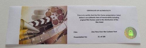 One Flew Over The Cuckoos Nest - Framed Film Cell Display, Verzamelen, Film en Tv