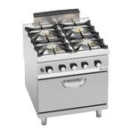 GGM Gastro | Gasfornuis - met 4 branders - 28 kW - incl. |, Witgoed en Apparatuur, Fornuizen, Verzenden, Nieuw, Inbouw