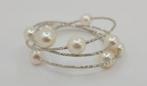 Armband - 18 karaat Witgoud - 8x9 mm Akoya parels, Sieraden, Tassen en Uiterlijk, Armbanden, Nieuw