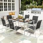 TRUUSK Zitgroep 7-delig Eetgroep Voor 6 Personen Eettafel Me, Tuin en Terras, Overige Tuin en Terras, Verzenden, Nieuw