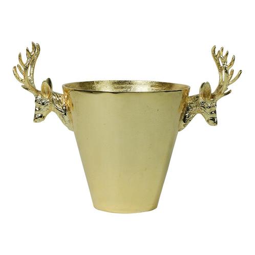 wijnkoeler hert champagne goud medium 23X24X17cm, Huis en Inrichting, Woonaccessoires | Overige, Verzenden