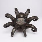 sculptuur, Sculpture Octopus - Bronze - 14 cm - Brons