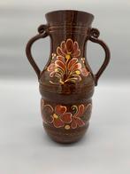 Vintage grote vaas bruin aardewerk, Minder dan 50 cm, Ophalen of Verzenden, Zo goed als nieuw, Overige kleuren