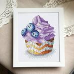 Cupcake Borduurset 14CT op Wit Borduurstof, Verzenden, Nieuw