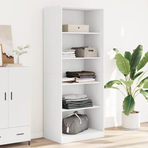 vidaXL Kledingkast 80x50x200 cm bewerkt hout wit, Huis en Inrichting, Kasten | Kledingkasten, Nieuw, Verzenden