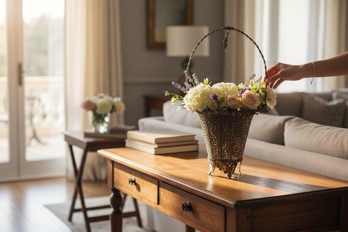 Art Deco Hangende mand - filigrana - Mandje in filigrana, Antiek en Kunst, Curiosa en Brocante