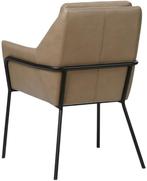 Taupe leren industriële design eetkamerstoel - Granada leer, Overige kleuren, Nieuw, Leer, Ophalen of Verzenden