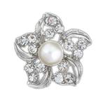 Fako Bijoux® - Broche - Bloem Ster Met Parel - 31x31mm -, Sieraden, Tassen en Uiterlijk, Broches, Verzenden, Nieuw