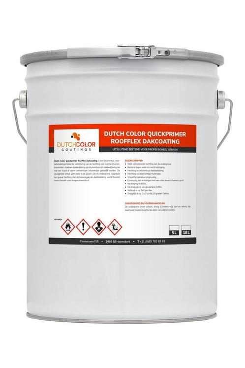 DCC Quickprimer Roofflex Dakcoating Zwart 10L, Doe-het-zelf en Verbouw, Verf, Beits en Lak, Verf, Zwart, Nieuw, 5 tot 10 liter