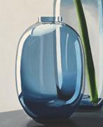 Antonio Perotti - Still Life Vasi in vetro blu con fiori