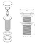 Clickwaste Best Design Nancy Lange Draad 5/4 10 cm Messing, Ophalen of Verzenden, Nieuw