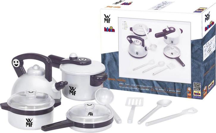 Klein Toys WMF pannenset - fluitketel, snelkookpan,, Huis en Inrichting, Keuken | Potten en Pannen, Zo goed als nieuw, Ophalen of Verzenden