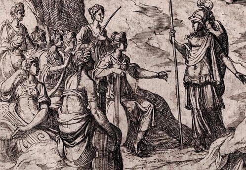 Antonio Tempesta (1555-1630) - The Muses playing music on, Antiek en Kunst, Antiek | Overige Antiek