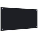 vidaXL Spatscherm keuken 80x40 cm gehard glas zwart, Verzenden, Nieuw