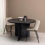 SALE! Ronde Eettafel Mae, 140cm, kleur zwart eiken, Verzenden, Design, Modern, Rond, Nieuw