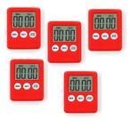 Set van 5 digitale timers, kookwekkers, alarmklokken rood, Ophalen of Verzenden, Nieuw
