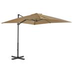 vidaXL Zweefparasol met aluminium paal 250x250 cm taupe, Tuin en Terras, Parasols, Verzenden, Nieuw, 2 tot 3 meter, Zweefparasol