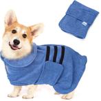 Hondenbadjas - Badjas hond - Ruglengte 50 cm - M - Blauw - N, Verzenden, Zo goed als nieuw