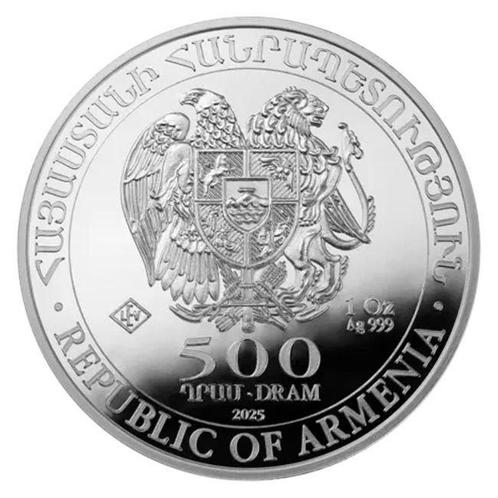 Armenië. 10 x 1 oz 2025 500 Drams Noahs Ark Silver Coin BU, Postzegels en Munten, Edelmetalen en Baren