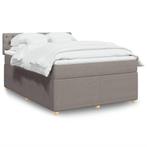 vidaXL Boxspring met matras stof taupe 140x200 cm, Huis en Inrichting, Slaapkamer | Bedden, Verzenden, 140 cm, 200 cm, Stof