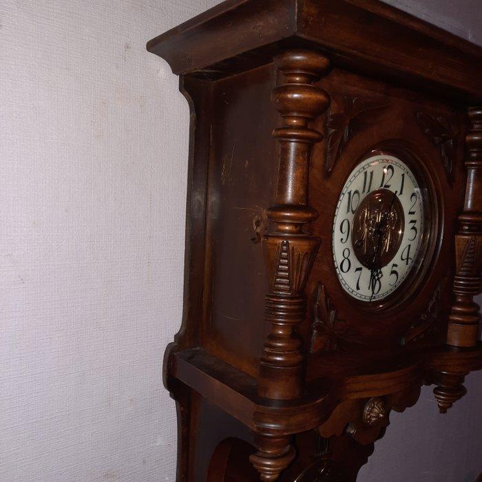 Regulateur wandklok - Junghans - Vintage Hout, messing,, Antiek en Kunst, Antiek | Klokken