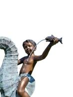 Fontein - 2025 - Brons: Jongen op zeepaardje, Antiek en Kunst