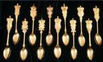 Faberge - Faberge - Lepeldoos (12) - Prata dourada 24k, Antiek en Kunst