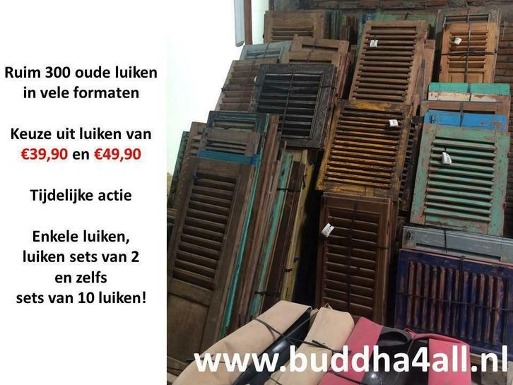 Goedkope antieke louvre luiken/ raamluiken/ deurtjes, Huis en Inrichting, Woonaccessoires | Kamerschermen, Gebruikt, Ophalen of Verzenden