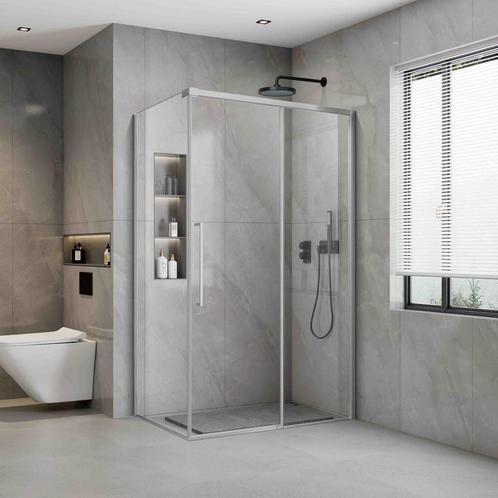 Douchecabine BWS Cuadro 100x70x200 cm Anti-Kalk Coating, Doe-het-zelf en Verbouw, Sanitair, Douche, Nieuw, Chroom, Ophalen of Verzenden