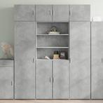 vidaXL buffetkast 80x42,5x185 cm bewerkt hout betongrijs, Huis en Inrichting, Kasten | Buffetkasten, Minder dan 50 cm, Verzenden