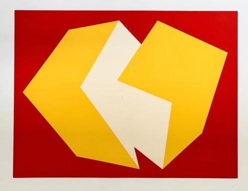 Charles Hinman (1932) - Yellow on red, Antiek en Kunst, Antiek | Overige Antiek