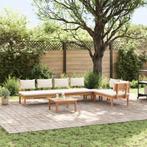 vidaXL 5-delige tuinset met kussens - massief teakhout, Tuin en Terras, Verzenden, Nieuw, Hout, Tuinset