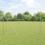 vidaXL Hecke met palen Zilver 1.6 x 10 m Staal, Verzenden, Nieuw, IJzer