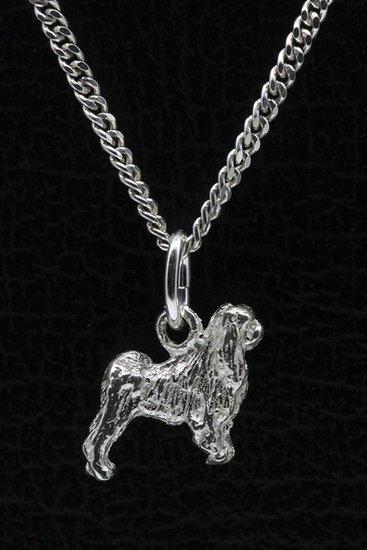Zilveren Japanse spaniel ketting hanger - klein, Sieraden, Tassen en Uiterlijk, Kettinghangers, Verzenden