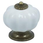 Meubelknop pompoen 38 mm porselein wit, Verzenden, Nieuw