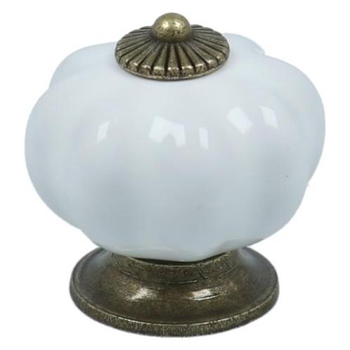 Meubelknop pompoen 38 mm porselein wit, Doe-het-zelf en Verbouw, Hang- en Sluitwerk, Verzenden