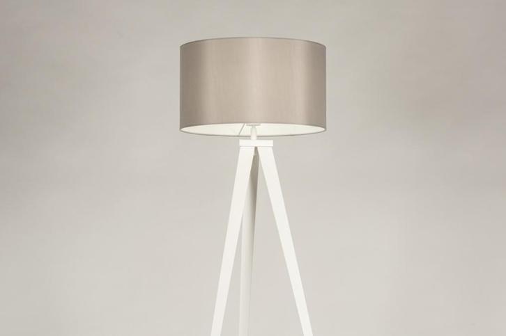 Rietveld Vloerlampen - Wit, Grijs - Stof, Metaal, Huis en Inrichting, Lampen | Vloerlampen, Verzenden