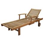 Comfort lounger ligbed verstelbaar teak, Tuin en Terras, Ophalen of Verzenden, Nieuw, Teakhout