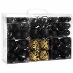 REA Kerstballen set - Onbreekbaar kunststof - Zwart/goud..., Ophalen of Verzenden, Nieuw