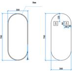 Wiesbaden Renk Spiegel met Lijst - Ovaal - 30x70cm -, Huis en Inrichting, Woonaccessoires | Spiegels, Ophalen of Verzenden, Nieuw