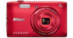 Nikon Coolpix S3600 Digitale Compact Camera - Rood, Verzenden, Zo goed als nieuw