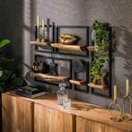 *WOONWINKEL* Wandplanken Set Hout En Metaal, Verzenden, Nieuw