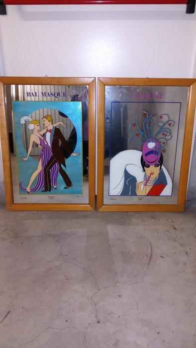Spiegel (2) - Glas - artdeco-spiegels, Antiek en Kunst, Curiosa en Brocante