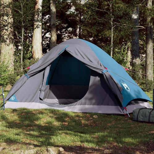 vidaXL Koepeltent 4-persoons waterdicht blauw, Caravans en Kamperen, Tenten, Nieuw, tot en met 2, Verzenden