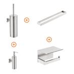 Toilet accessoires set Rvs design met beugel en, Verzenden, Nieuw